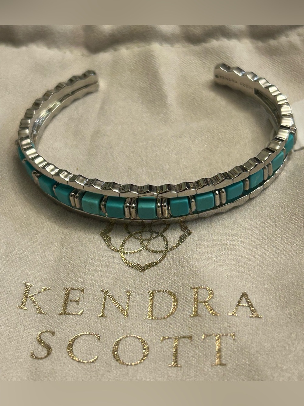 Kendra Scott Silver Cuff with Turquoise Accents